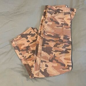 Free People camo denim pants